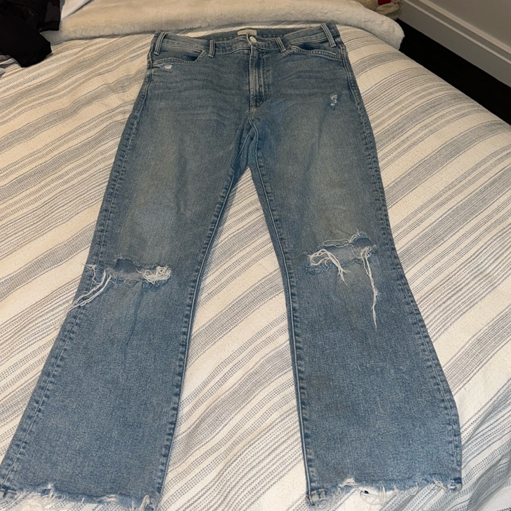 MOTHER Hustler Ankle Chew Jeans size 29 in a light wash